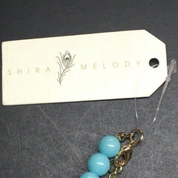 Shira Melody Magnolia Necklace Tassel Turquoise Blue Royal White Marbled BoHo - Picture 11 of 11
